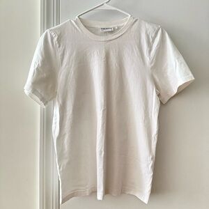 Frank & Oak White Short Sleeve Crewneck Tee
